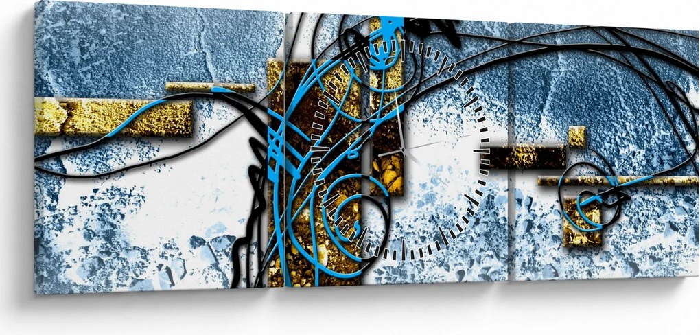 Tablou abstract (cu ceas) (90x30 cm)