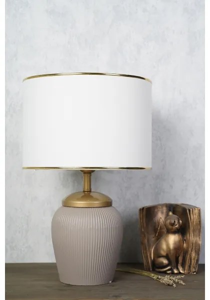 Lampă de masă RAMZES 1xE27/40W/230V alb/bej