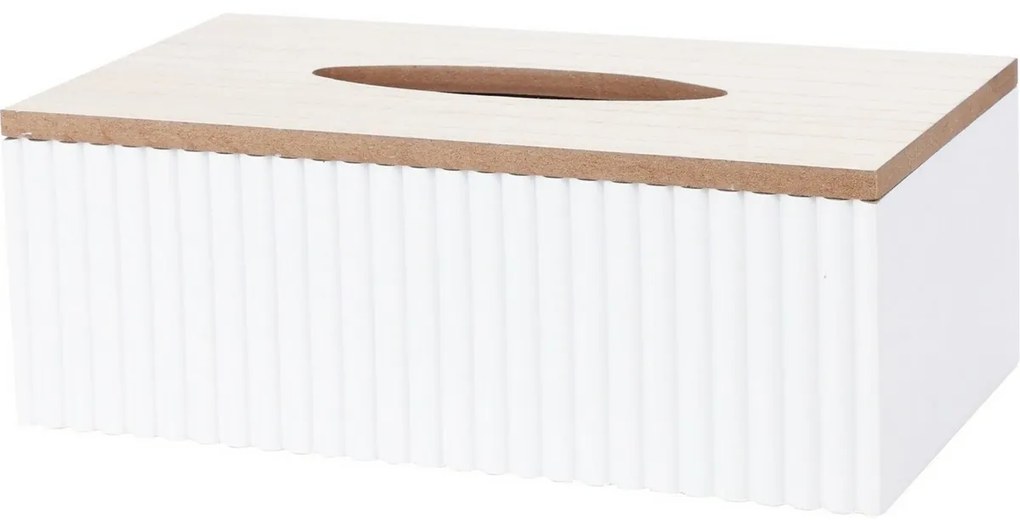 Cutie pentru batiste Stripes alb, 25 x 13,5 x 9 cm