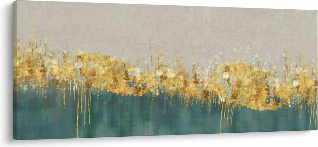 Tablou - Textura cu decor auriu (120x50 cm)