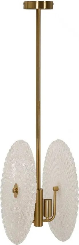 Lustră aurie cu abajur din sticlă Glass – Mauro Ferretti