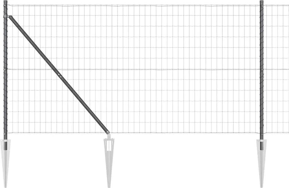 vidaXL Gard cu Stâlp Gri 1,2 x 25 m Oțel și PVC