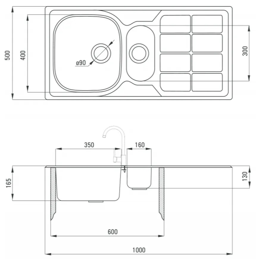 Chiuveta bucatarie doua cuve inox crom satin Deante Soul SATIN