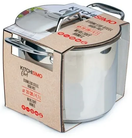 Oală din inox cu capac Kitchisimo Chef, 4,7 l, 20 cm
