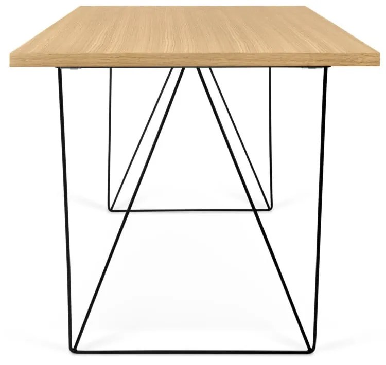 Birou TemaHome Flow, 140 x 75 cm, cu aspect de lemn