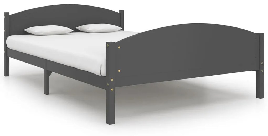 322050 vidaXL Cadru de pat, gri închis, 160x200 cm, lemn masiv de pin