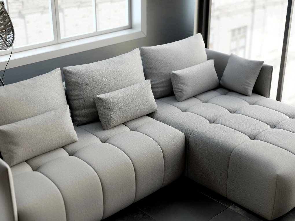 Colțar extensibil dumonde cu ladă de depozitare si sezut confortabil din spuma high-density, Malta Enjoy Grey II 235x185 cm