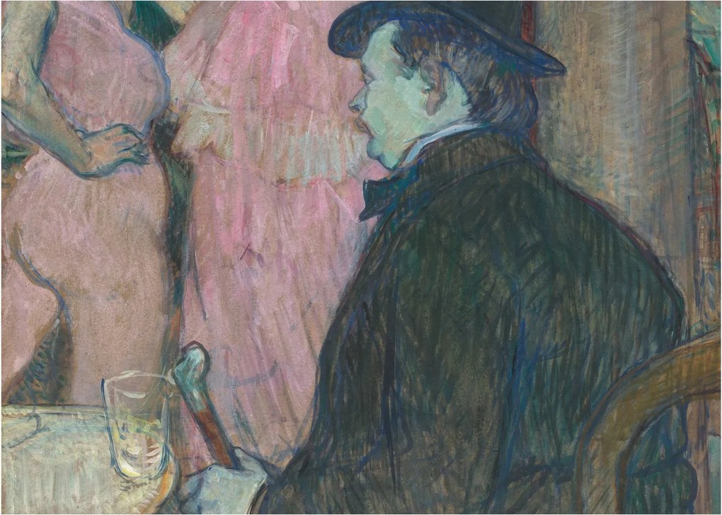 Tablou pe sticlă - Henri de Toulouse-Lautrec, Maxime Dethomas, reproducere (70x50 cm)