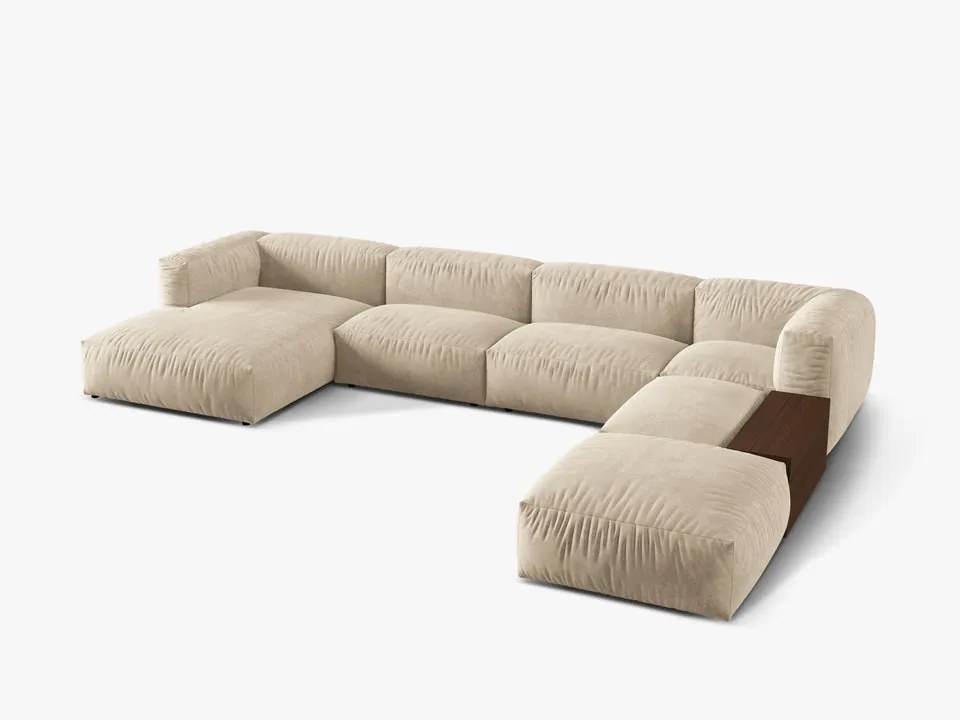 Coltar modular Martina catifea Vogue L406 cm + masuta de cafea