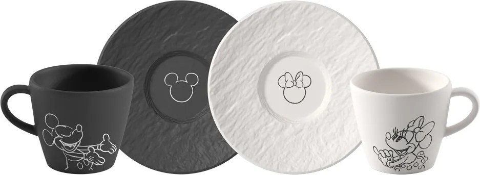 Ceașcă și farfurie espresso Manufacture Rock - Mickey Mouse, 4 buc - Villeroy & Boch