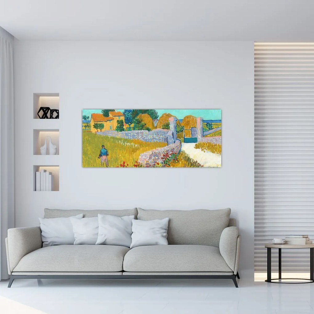 Tablou - Vincent van Gogh, Farmhouse in Provence, reproducere (120x50 cm)