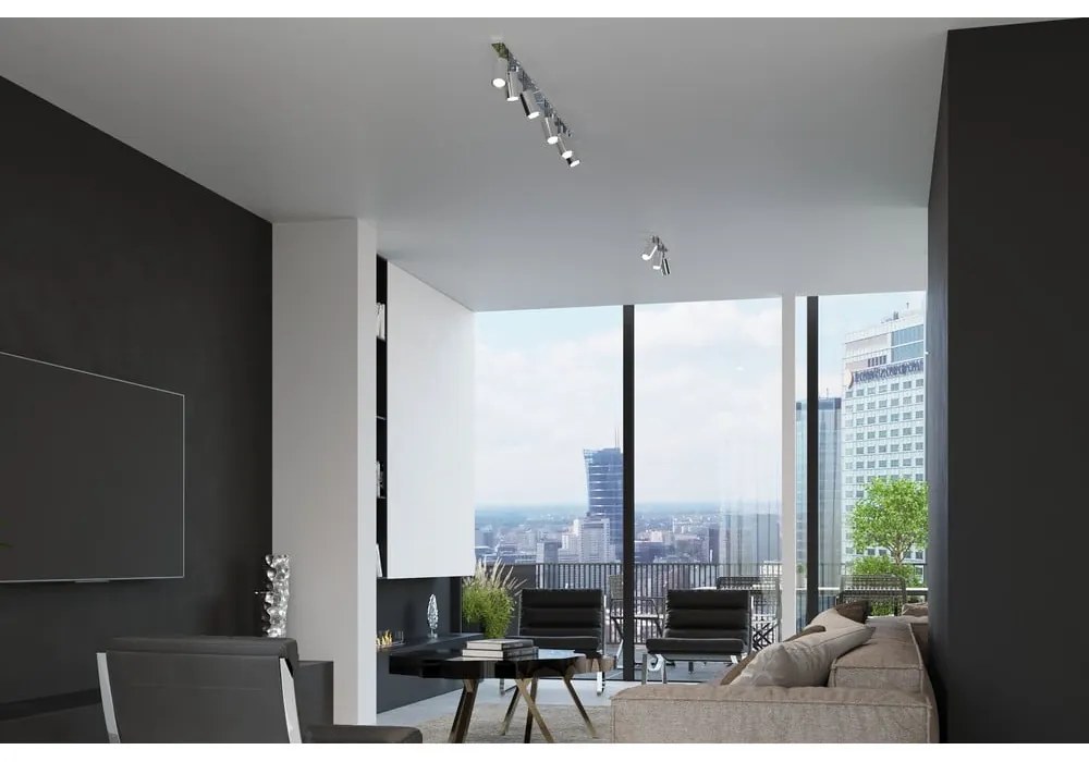 Spot argintiu din metal 6x30 cm Etna – Sollux