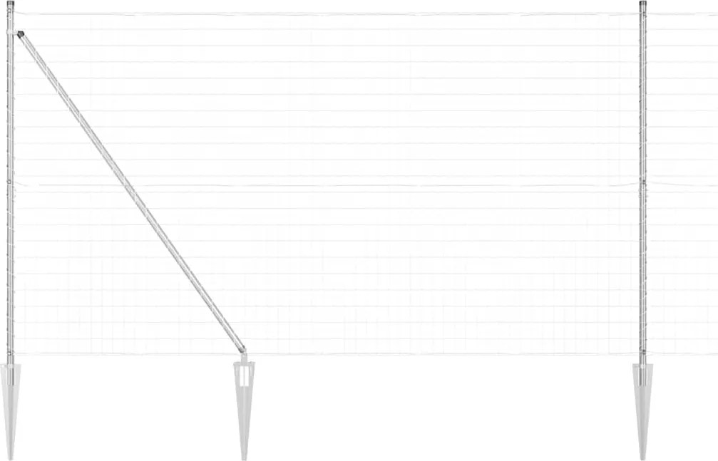 vidaXL Gard cu Stâlp Argintiu 1,6 x 10 m Oțel