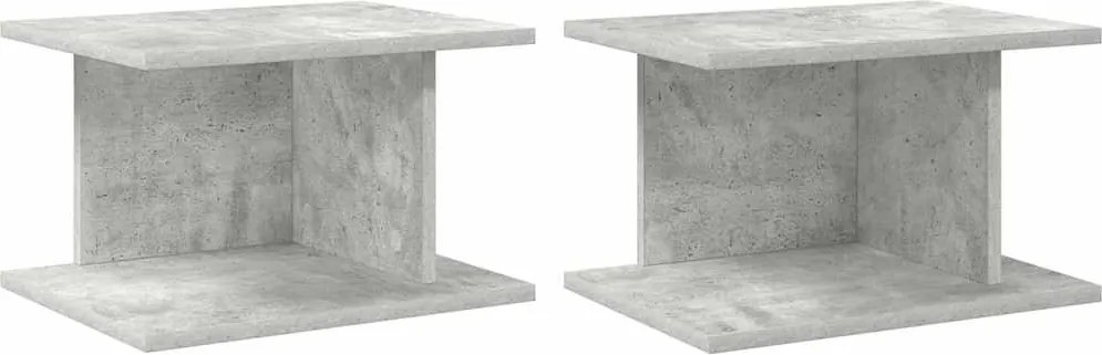vidaXL Noptieră 2 pcs Gri din beton 40 x 30 x 25 cm Lemn compozit
