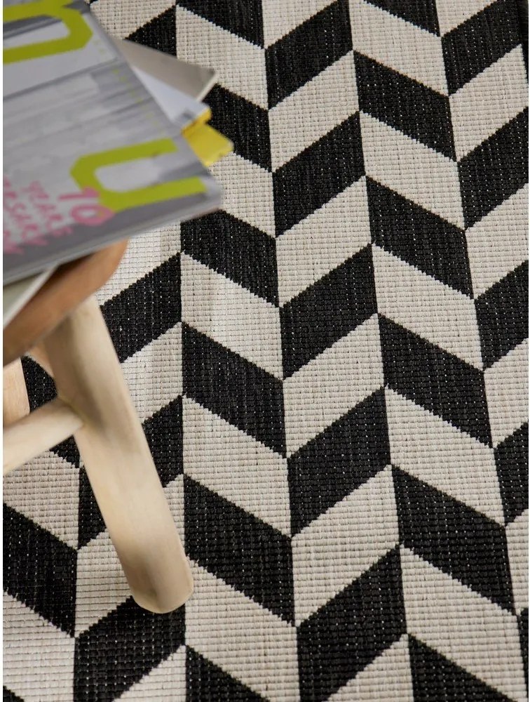 Covor tip traversă pentru interior și exterior negru/crem 80x200 cm Haringey Terrick – Ted Baker