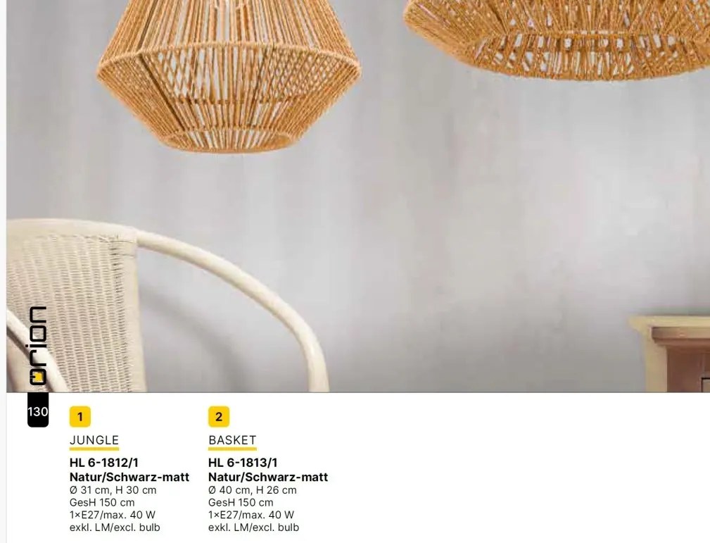 Lustra/Pendul design natural JUNGLE D-31cm