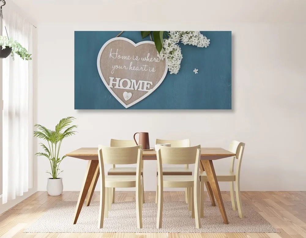 Tablou inimă cu citat - Home is where your heart is