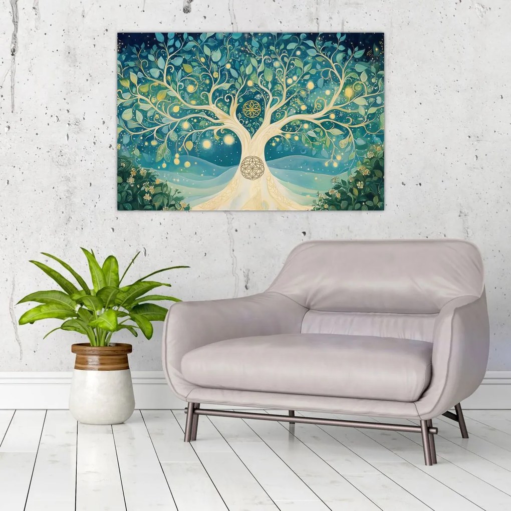 Tablou – Arbore magic cu spirale (90x60 cm)