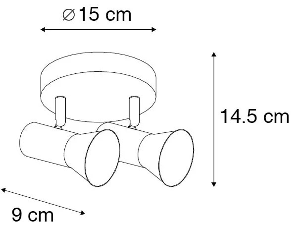 Spot de tavan bronz rotund inclinabil și rotativ - Karin 2