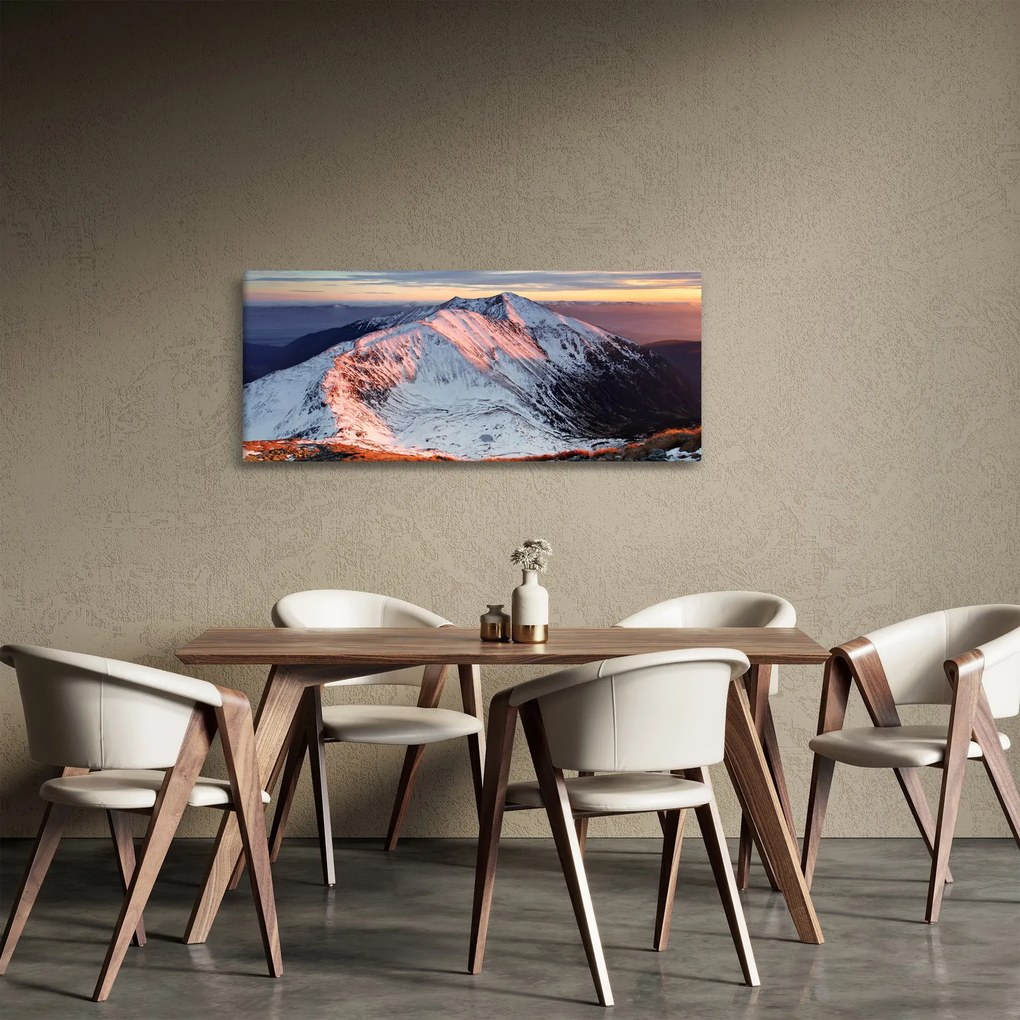 Tablou - Panoramă montană de iarnă II. (120x50 cm)