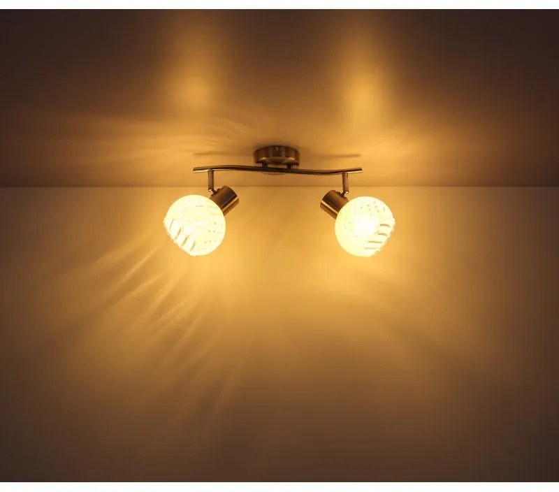 Aplica de perete / tavan cu 2 spoturi design modern WILLY nichel