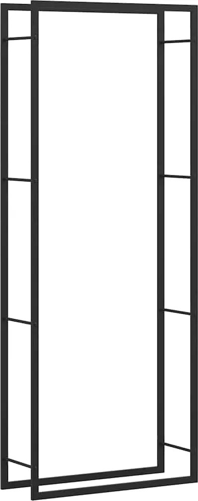 vidaXL Suport pentru lemne de foc, negru mat, 80x28x222 cm, oțel