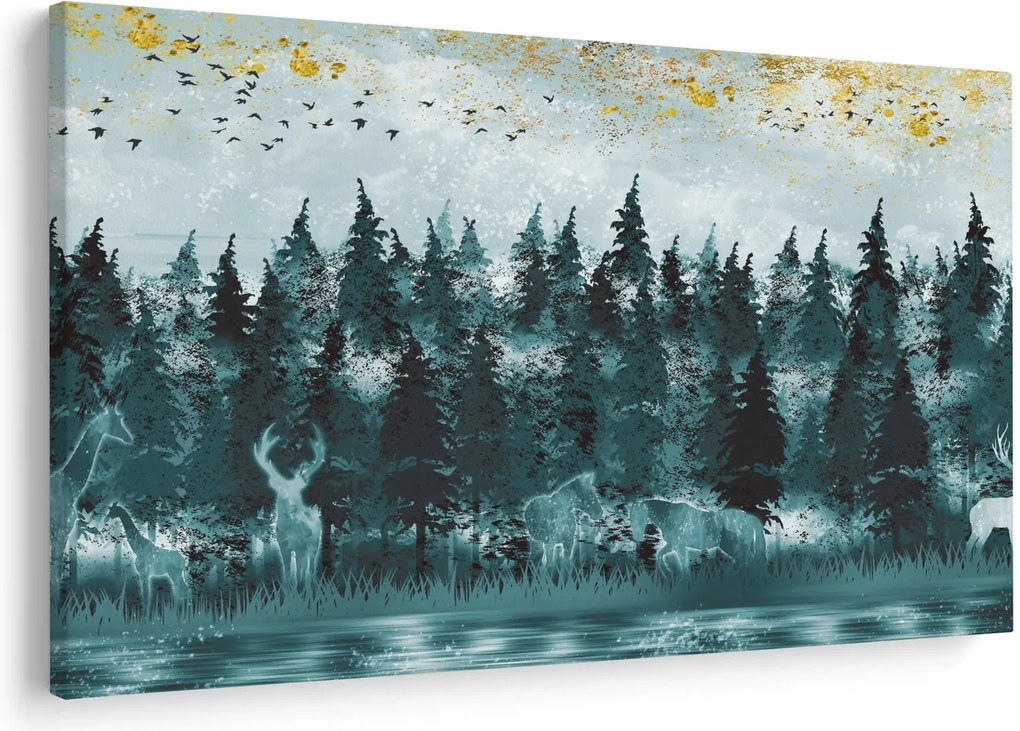Tablou - Animale din pădure (90x60 cm)