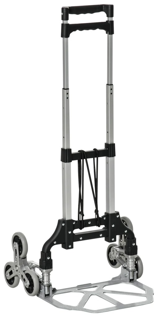 Durhand Carucior pentru Pachete Pliabil in Aluminiu cu 6 Roti pentru Scari Incarcare Max 70kg | Aosom Romania