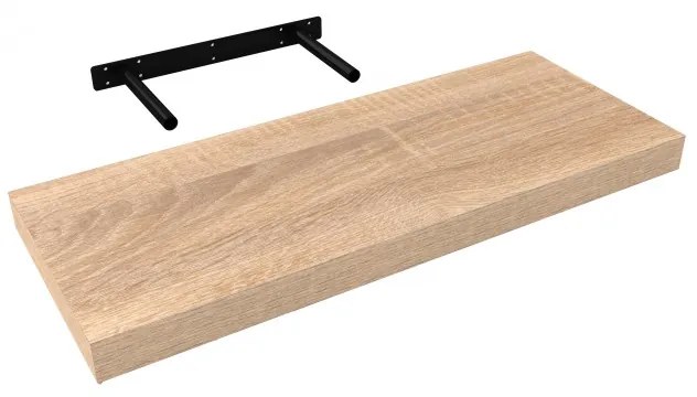 Raft suspendat cu suport ascuns 60x23.5x3.8 cm, Stejar Sonoma