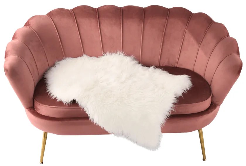 Bancă în stil Art-deco, catifea Velvet roz/crom auriu, NOBLIN