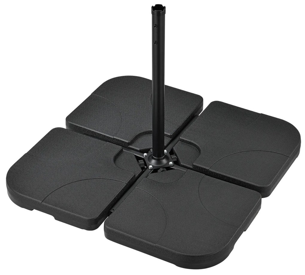 Suport stabilitate umbrelã "Quad" din 4 piese setat pânã la 80 kg, negru