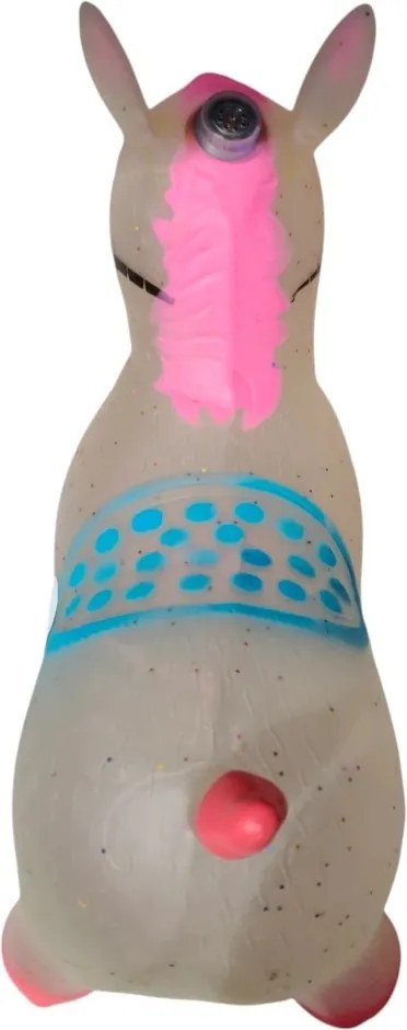 Calut de sarit gonflabil NOVOKIDS™ Jumping Donkey, Cu sunete si lumini, Dimensiuni 55X50X25 cm, Pentru interior si exterior, Max 50 kg, Rosu Gri