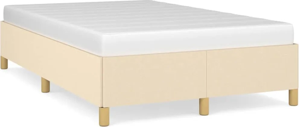 vidaXL Cadru de pat fără saltea cremă 120x190 cm țesătură