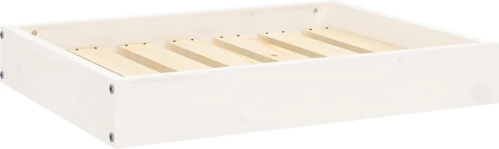 vidaXL Pat pentru câini, alb, 61,5x49x9 cm, lemn masiv de pin