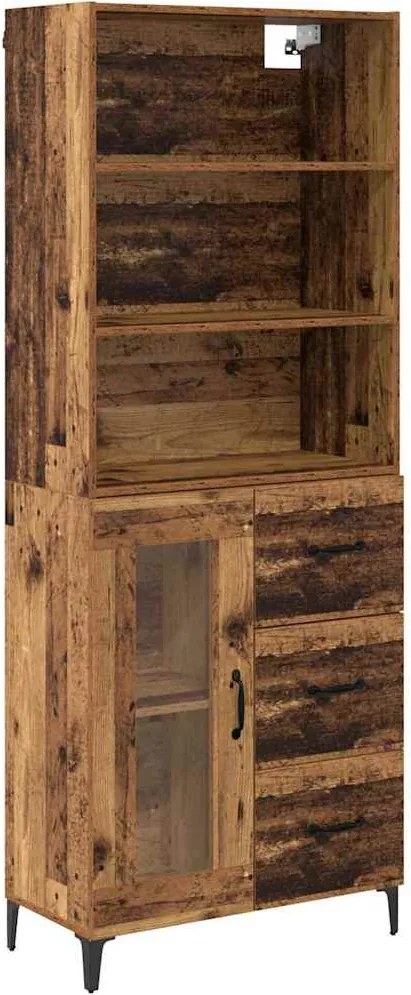 vidaXL Bufet cu sertar Lemn Vechi 69,5 x 34 x 180 cm Lemn compozit