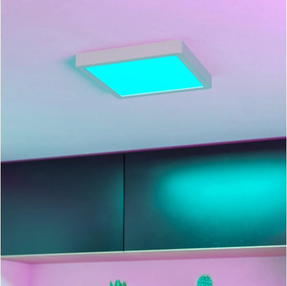 Eglo 901378 - Plafonieră LED RGBW reglabilă cu sticlă fumurie FUEVA-Z LED/10,5W/230V 22x22cm IP44 alb