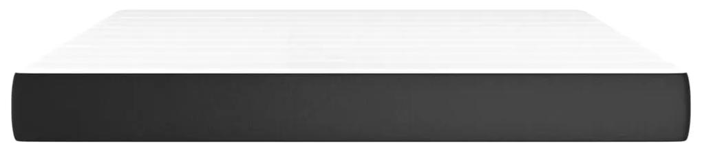 Saltea de pat cu arcuri, negru, 180x200x20 cm, piele ecologica Negru, 180 x 200 cm