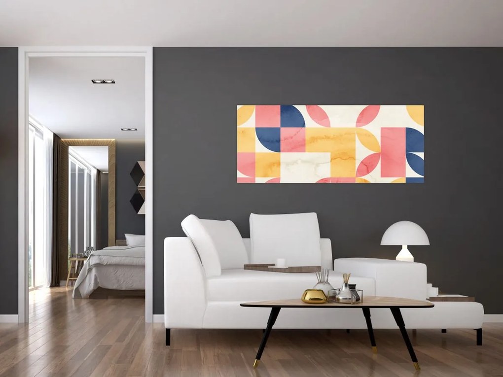 Tablou - Abstracție cu modele retro (120x50 cm)