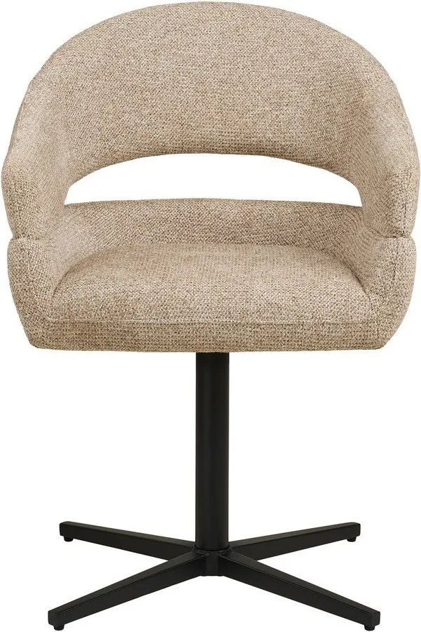 Scaun de living bej cu cotiere tapițat Dover – House Nordic