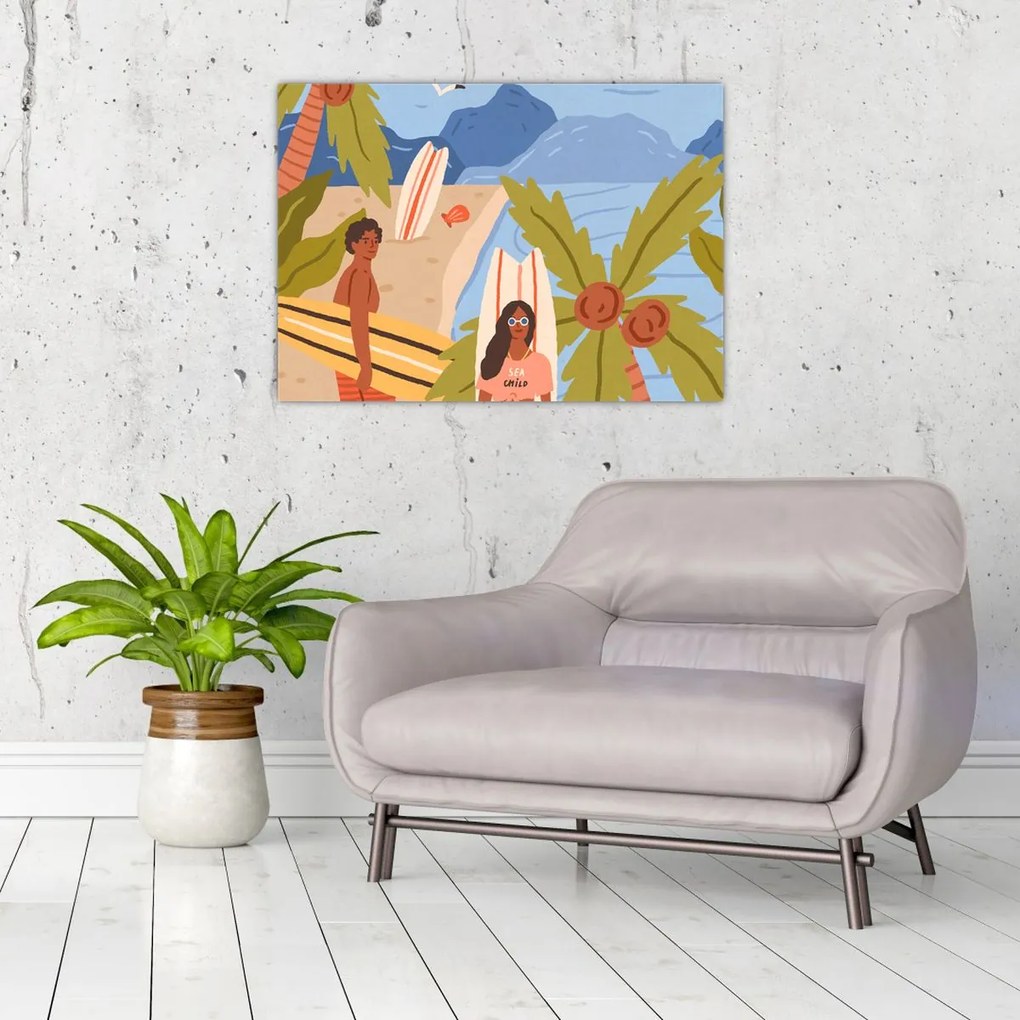 Tablou pe sticlă - Bucură-te de viață (70x50 cm)