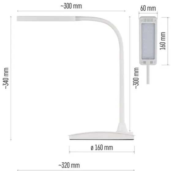 Lampă de birou LED reglabilă EDDY, 6W/230V, 3000/4500/6800K, albă