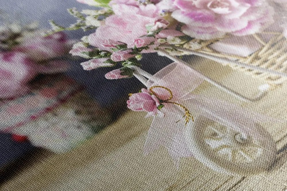 Tablou garoafă roz romantică într-o atingere vintage