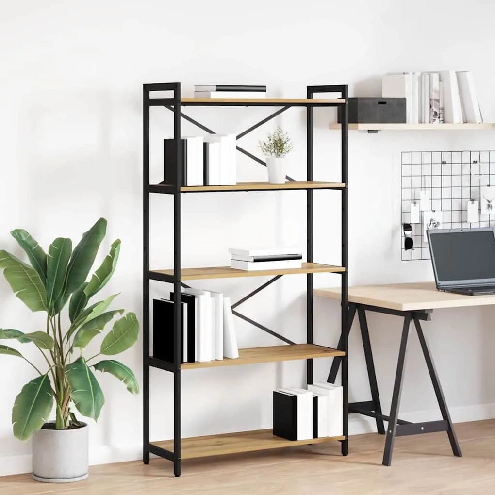 vidaXL Bibliotecă stejar artizanal 80 x 30 x 153 cm Lemn compozit