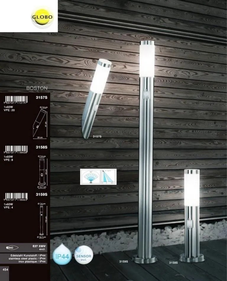 Stalp exterior cu senzor Boston 3159S GL