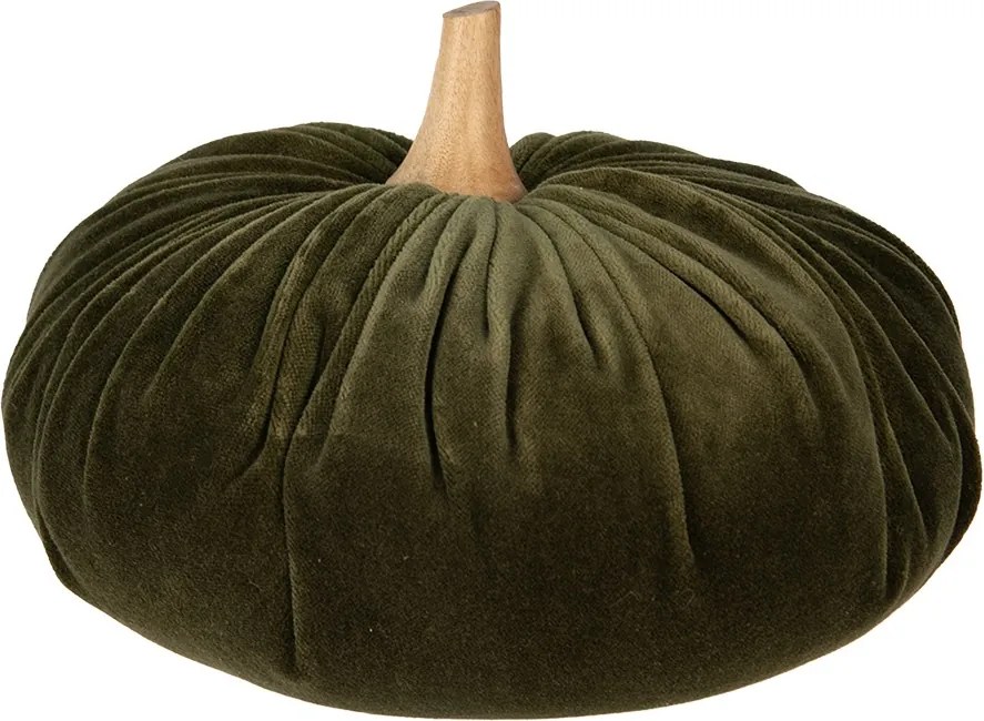 Dovleac decorativ, verde, din catifea Ø25x16 cm