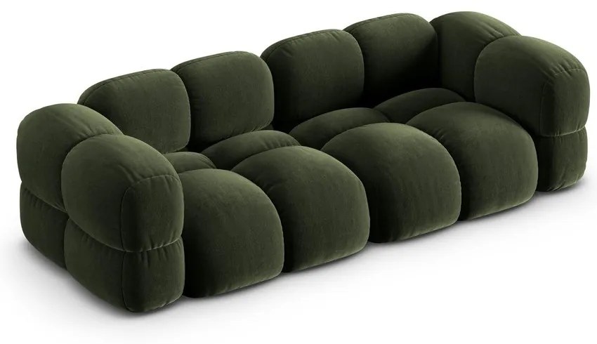 Canapea verde cu tapițerie din catifea 250 cm Loretto – Cosmopolitan Design