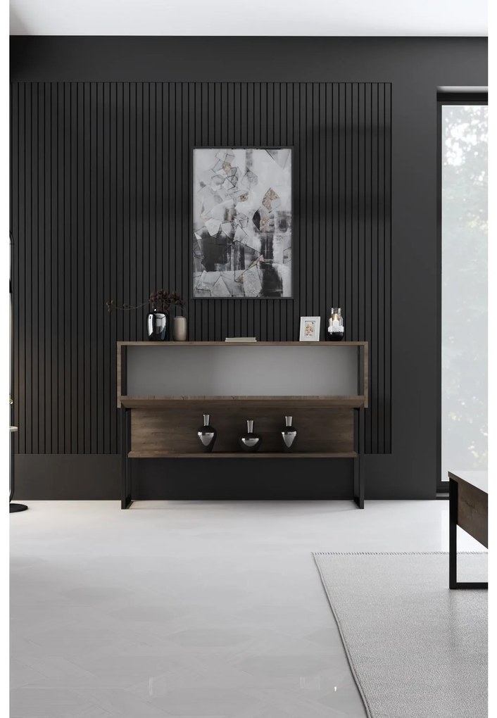Măsuță consolă Luna 4 (Negru + Nuc) . 1102306
