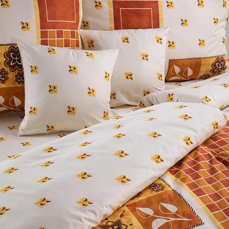 Set lenjerii de pat pentru familii PATCHWORK, cu cearceafuri și fețe pernuțe set 4 piese pentru un pat simplu
