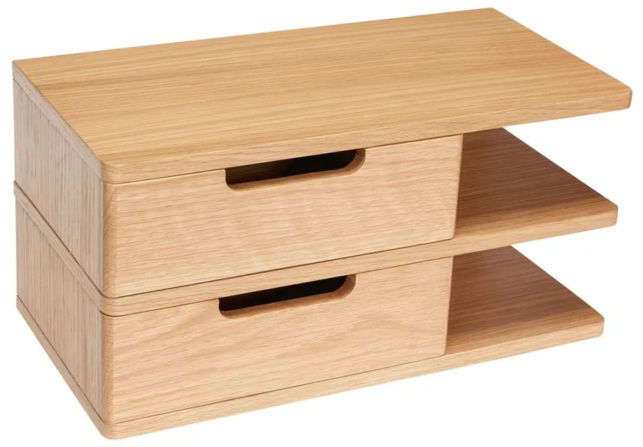 Noptieră în culoare naturală suspendată/cu rafturi cu aspect de lemn de stejar Öppen – Hübsch