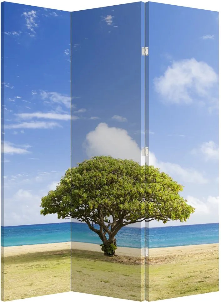 Paravan - Plaja cu copac (126x170 cm)